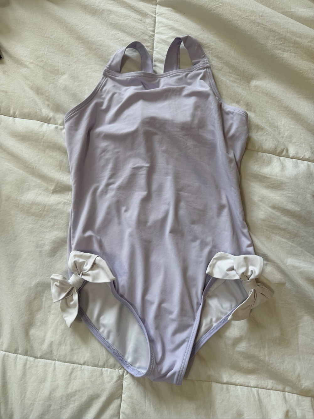 The Beaufort Bonnet Company Lilac One-Piece Swimsuit with White Bows